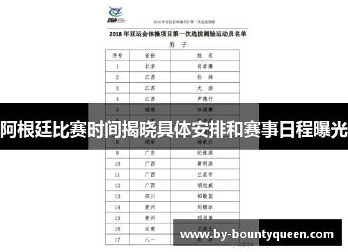阿根廷比赛时间揭晓具体安排和赛事日程曝光 阿根廷比赛时间揭晓具体安排和赛事日程曝光